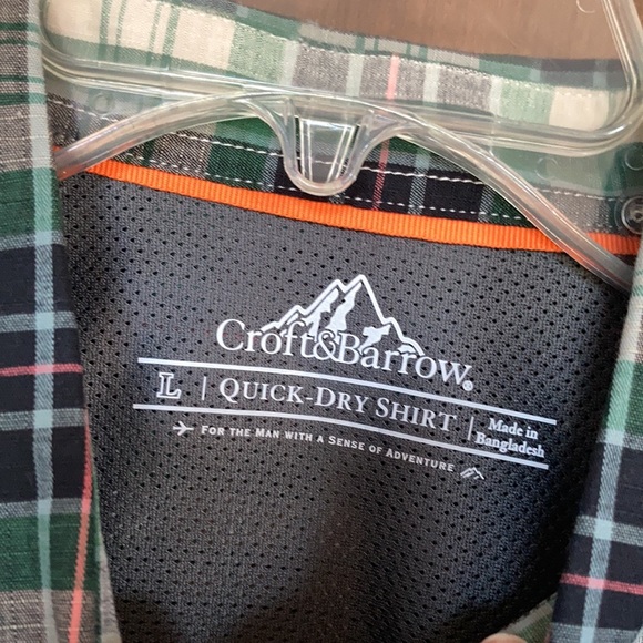 Croft & barrow plaid quick dry Men’s shirt size L - Picture 16 of 17